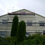 fasadų plovimas stipria vandens srove scaffolding aliuminiai pastoliai